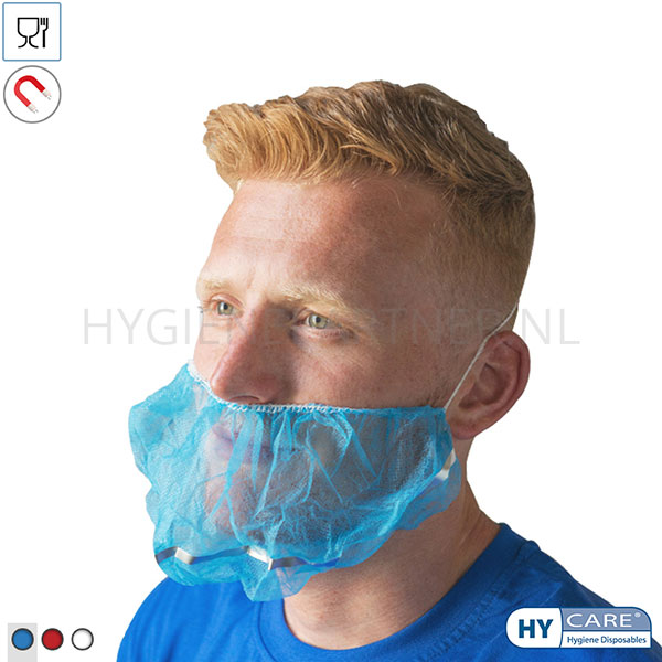 DE801029-30 Hycare disposable baardmasker detecteerbaar non-woven polypropyleen blauw