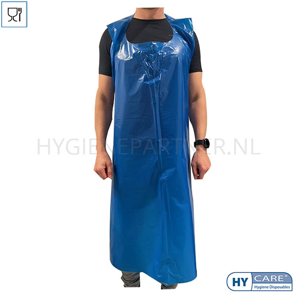 122607.030 Hycare disposable schort 50 mu polyethyleen 80x125 cm op rol blauw