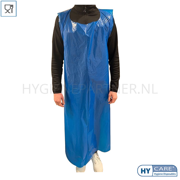 122608.030 Hycare disposable schort 50 mu polyethyleen 90x160 cm op rol blauw