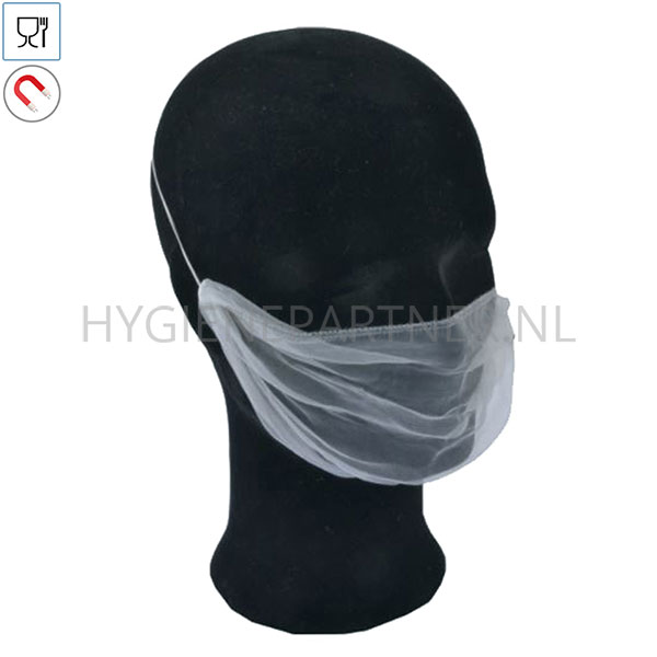 DE801036-50 Baardmasker detecteerbaar micromaas nylon super fijne mazen wit