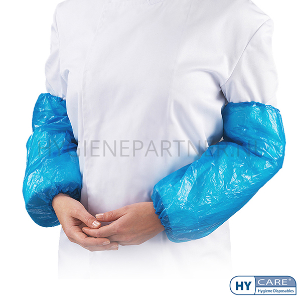 DI201006-30 Hycare disposable overmouw handgemaakt 20 mu polyethyleen 40x20 cm blauw