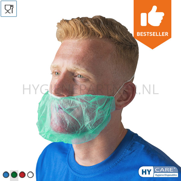 DI451001-20 Hycare disposable baardmasker non-woven polypropyleen groen