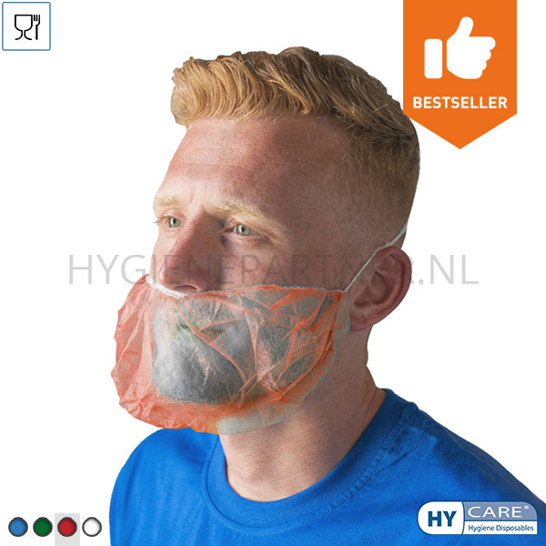 DI451001-40 Hycare disposable baardmasker non-woven polypropyleen rood