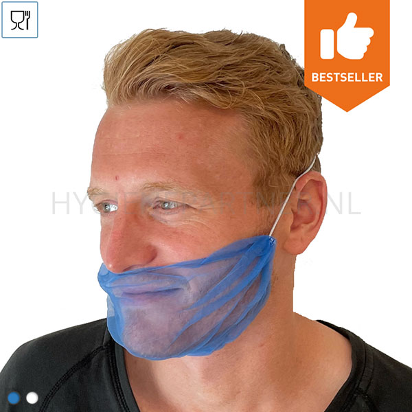 DI451002-30 Disposable baardmasker nylon extra fijn micromaas blauw
