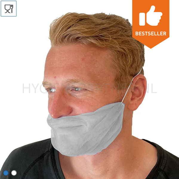 DI451002-50 Disposable baardmasker nylon extra fijn micromaas wit