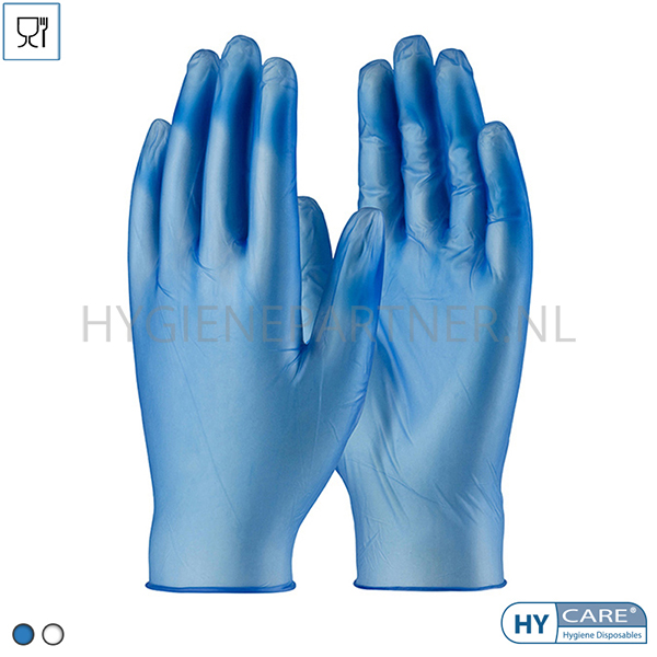 DI601001-30 Hycare disposable handschoen vinyl gepoederd 240 mm blauw