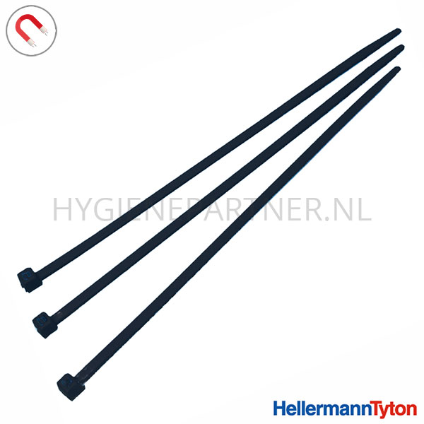 KM051009-90 HellermannTyton 111-70361 PA66 bundelband hersluitbaar 340x7,6 mm zwart