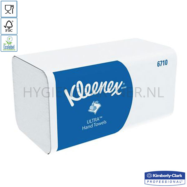 PA101034 Kimberly-Clark Kleenex 6710 handdoekpapier interfolded 3-laags 318x215 mm wit