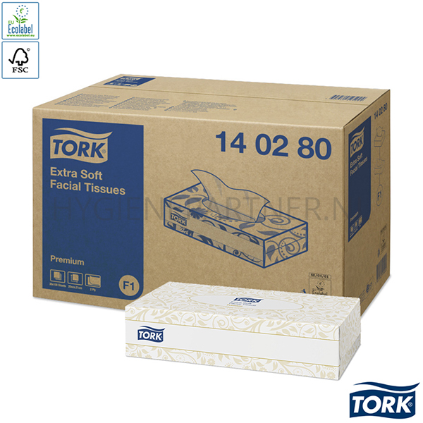 PA301007 Tork Facial Tissues extra zacht 2-laags F1 wit