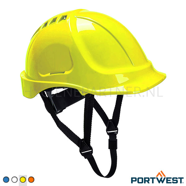 PB801043-06 Portwest PS55 Endurance veiligheidshelm ABS 6-punt met kinband fluo geel