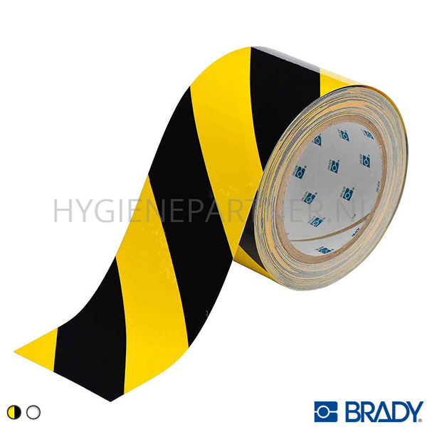 SB301003-07 Brady reflecterend waarschuwingstape 50 mm zwart-geel