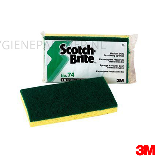 WM751032 3M Scotch-Brite 74 HACCP schuurspons geel-groen